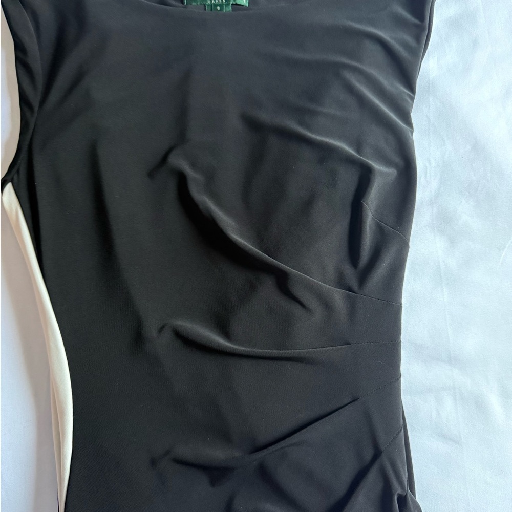 Ralph‎ Lauren Black and Cream Long Sleeve Dress - Picture 3 of 6